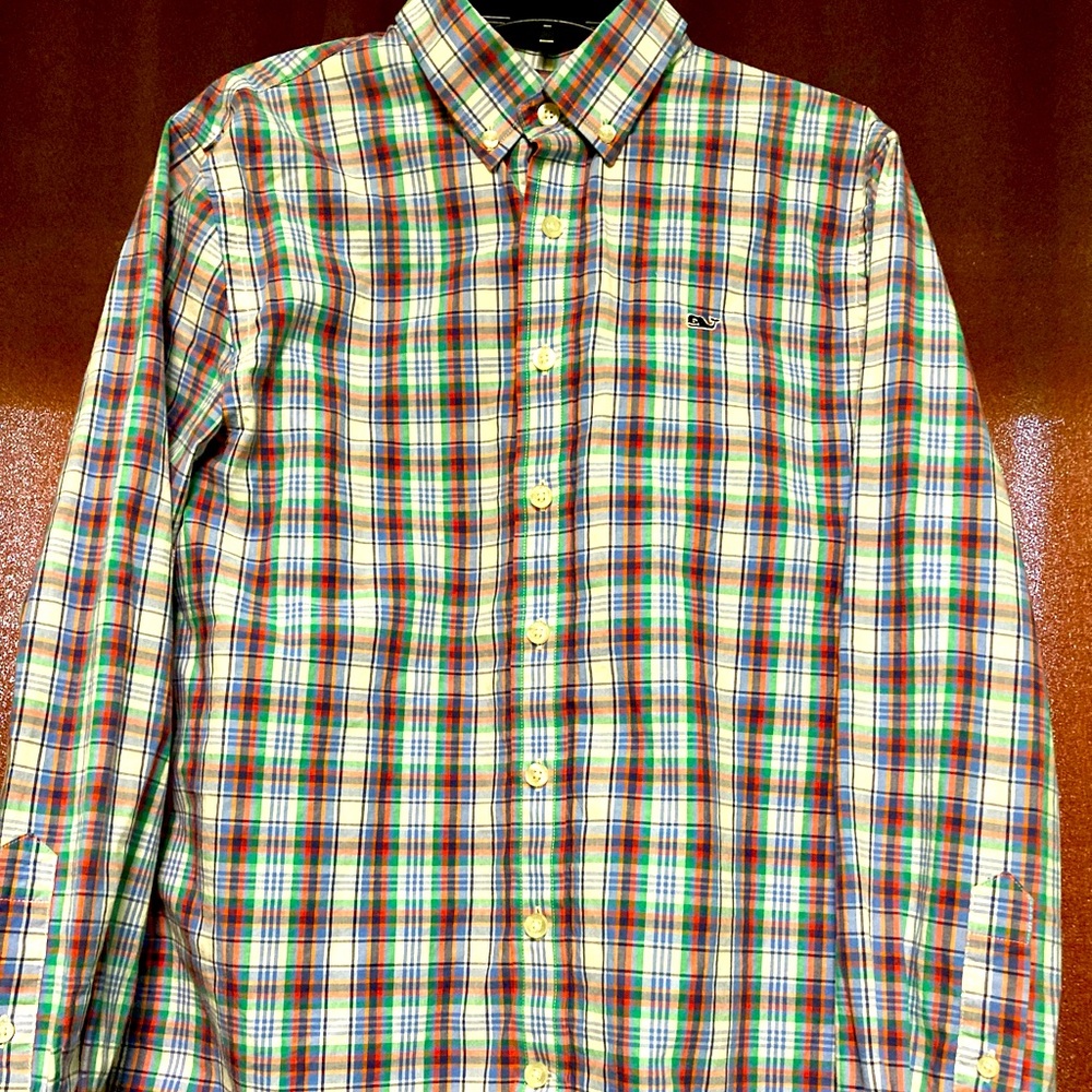 Vineyard vines boys 16 long sleeve button down plaid shirt